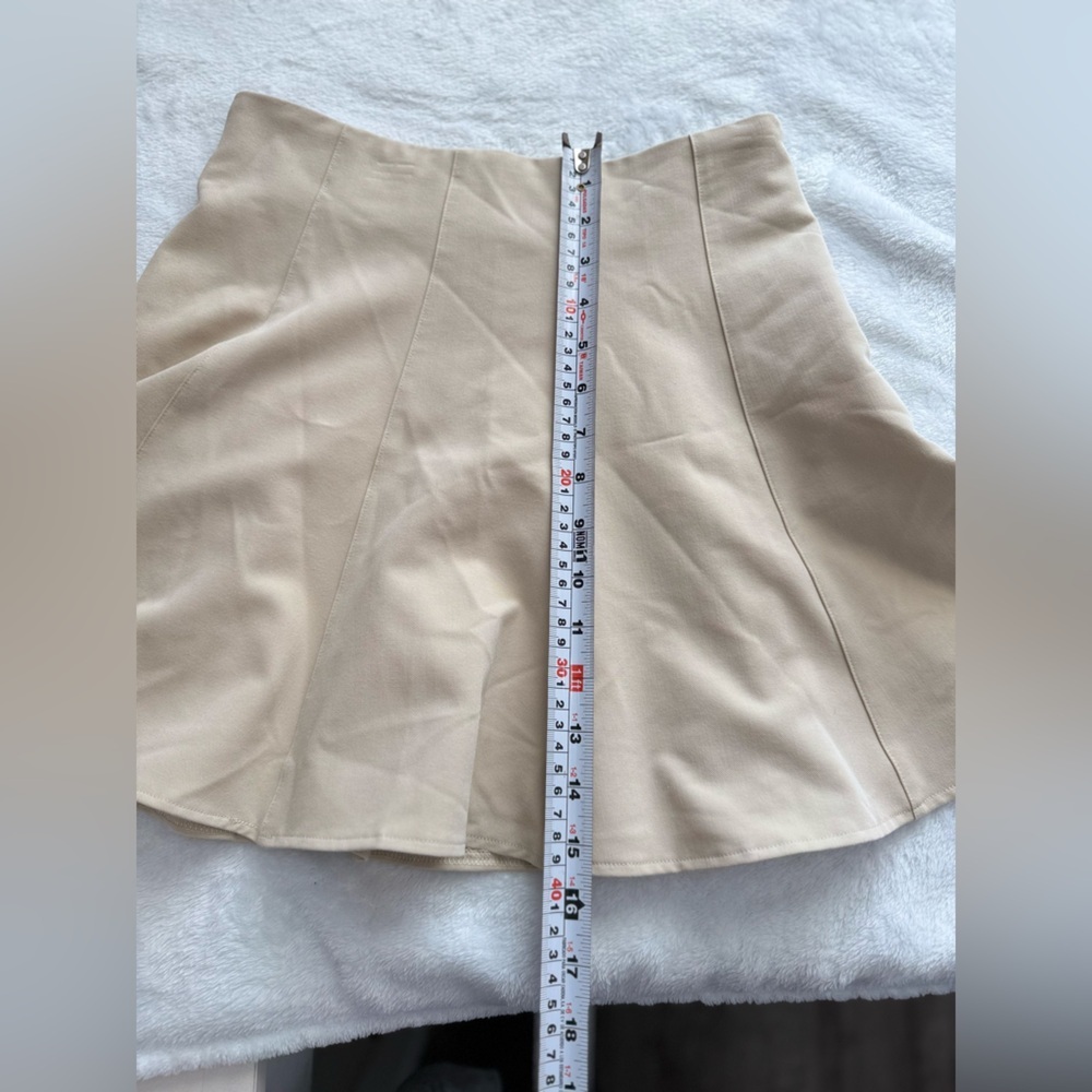 Beige A-Line Mini Skort Built In Shorts Coquette Preppy Tennis Academia Small - Picture 6 of 6